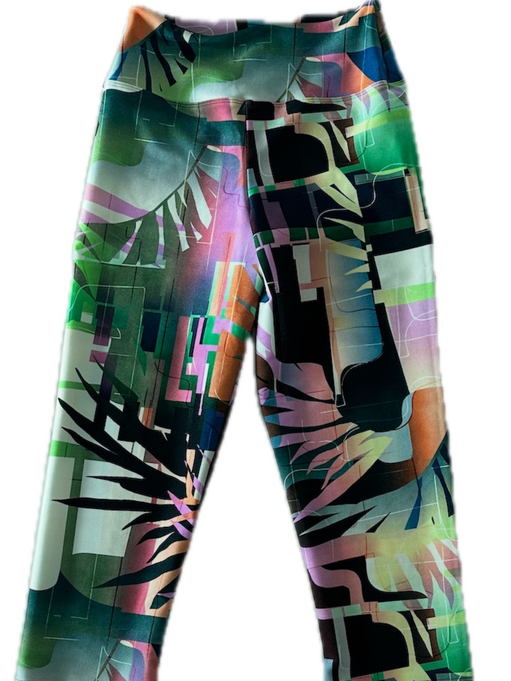 BodyUp Rio Fitness Workout leggings from Brazil. XL. NWT Tropical Multicolor